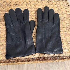 Black Brown 1826 Classic Black Leather with cashmere lining Gloves